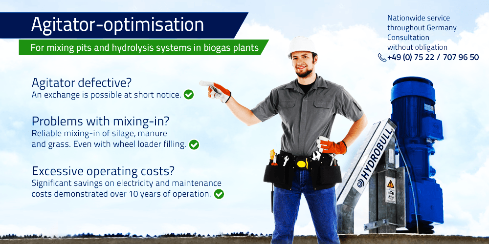 Agitator optimisation - For mixing pits and hydrolysis systems in biogas plants